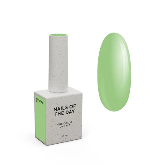 NAILSOFTHEDAY Bottle gel 06 – ultrastarker selbstnivellierender limettengrüner Gel für Nagelverstärkung, 10 ml