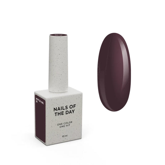 NAILSOFTHEDAY Bottle gel 20 – ultrastarker selbstnivellierender braun-violetter Gel für Nagelverstärkung, 10 ml
