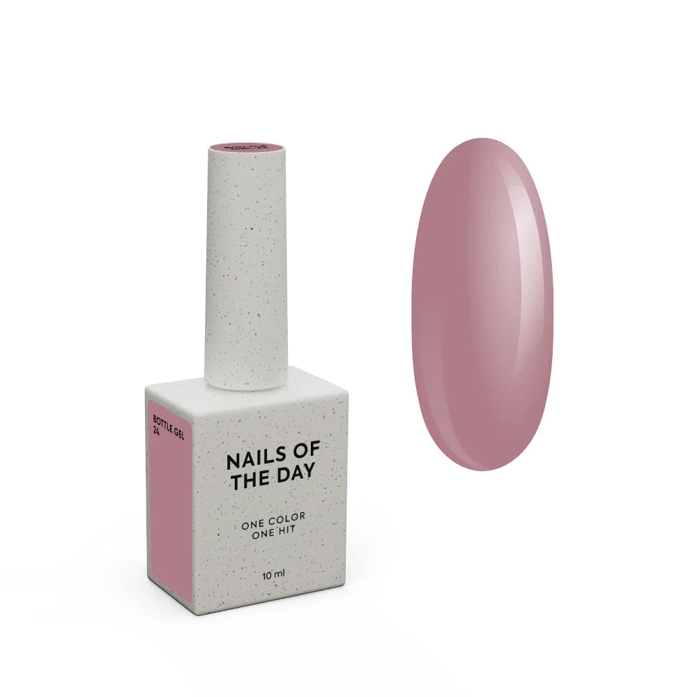 NAILSOFTHEDAY Bottle gel 24 – ultrastarker selbstnivellierender Nude-Gel für Nagelverstärkung, 10 ml
