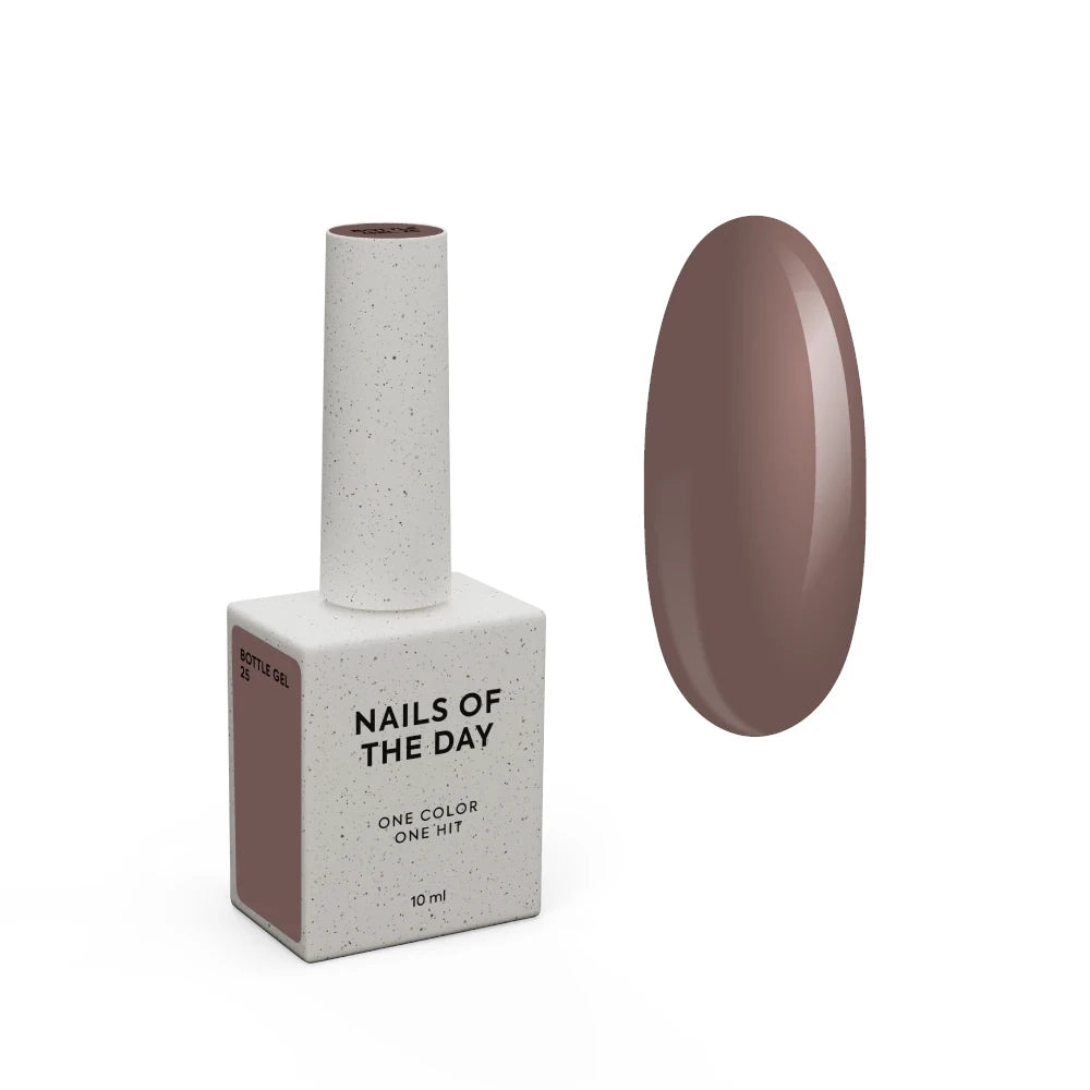 NAILSOFTHEDAY Bottle gel 25 – ultrastarker selbstnivellierender kaltbeiger Gel für Nagelverstärkung, 10 ml