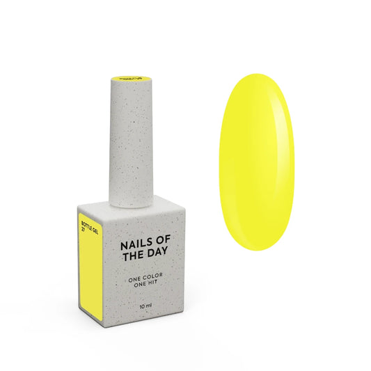 NAILSOFTHEDAY Bottle gel 27 – ultrastarker selbstnivellierender neon-gelber Gel für Nagelverstärkung, 10 ml