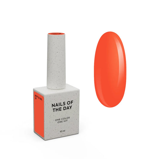 NAILSOFTHEDAY Bottle gel 29 – ultrastarker selbstnivellierender neon-oranger Gel für Nagelverstärkung, 10 ml