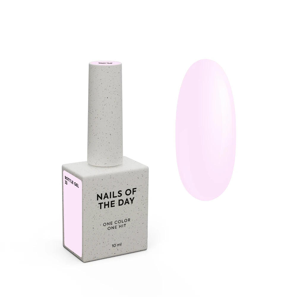 NAILSOFTHEDAY Bottle gel 33 – ultrastarker selbstnivellierender zartrosa Gel für Nagelverstärkung, 10 ml