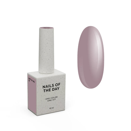 NAILSOFTHEDAY Bottle gel 35 – ultrastarker selbstnivellierender staub-lila Gel für Nagelverstärkung, 10 ml