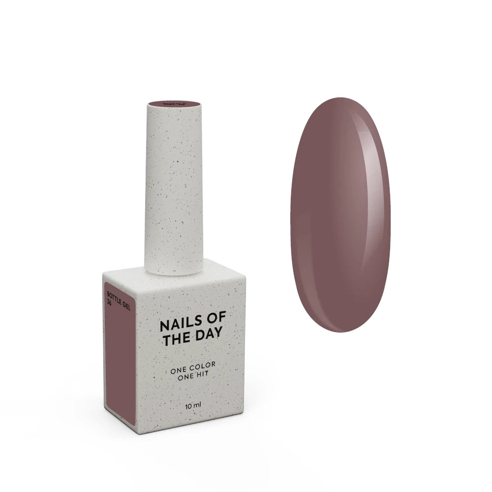 NAILSOFTHEDAY Bottle gel 36 – ultrastarker selbstnivellierender Nude-Gel mit lila Unterton für Nagelverstärkung, 10 ml