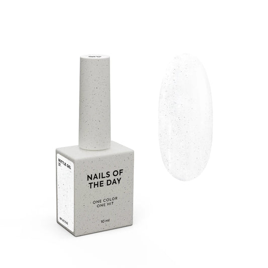 NAILSOFTHEDAY Bottle gel 37 – ultrastarker selbstnivellierender milchig-reflektierender Gel für Nagelverstärkung, 10 ml
