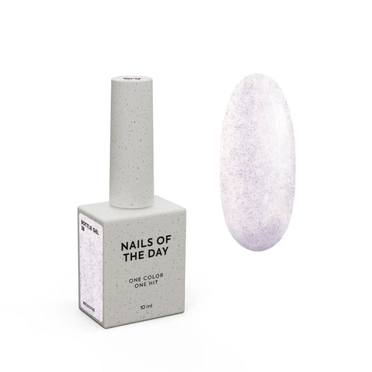 NAILSOFTHEDAY Bottle gel 38 – ultrastarker selbstnivellierender milchig-rosa reflektierender Gel für Nagelverstärkung, 10 ml