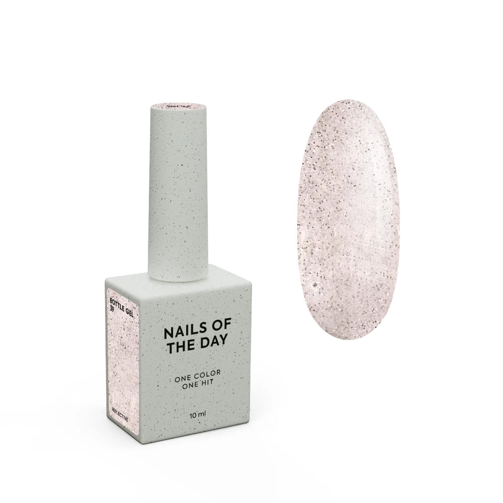NAILSOFTHEDAY Bottle gel 39 – ultrastarker selbstnivellierender nude-reflektierender Gel für Nagelverstärkung, 10 ml