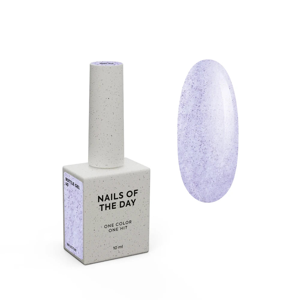 NAILSOFTHEDAY Bottle gel 40 – ultrastarker selbstnivellierender lila-reflektierender Gel für Nagelverstärkung, 10 ml