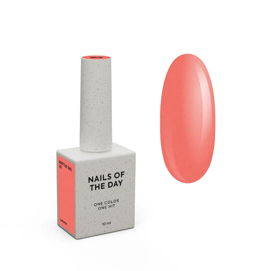 NAILSOFTHEDAY Bottle gel 43 – ultrastarker selbstnivellierender roter Gel mit Schimmer für Nagelverstärkung, 10 ml