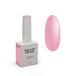 NAILSOFTHEDAY Bottle Gel 48 Shimmer 10 ml – rosa Liquid Builder Gel mit silbernem Schimmer zur Nagelverstärkung