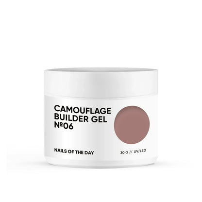 NAILSOFTHEDAY Camouflage Builder Gel 06 – braunes camouflierendes Aufbaugel für Nägel, 30g