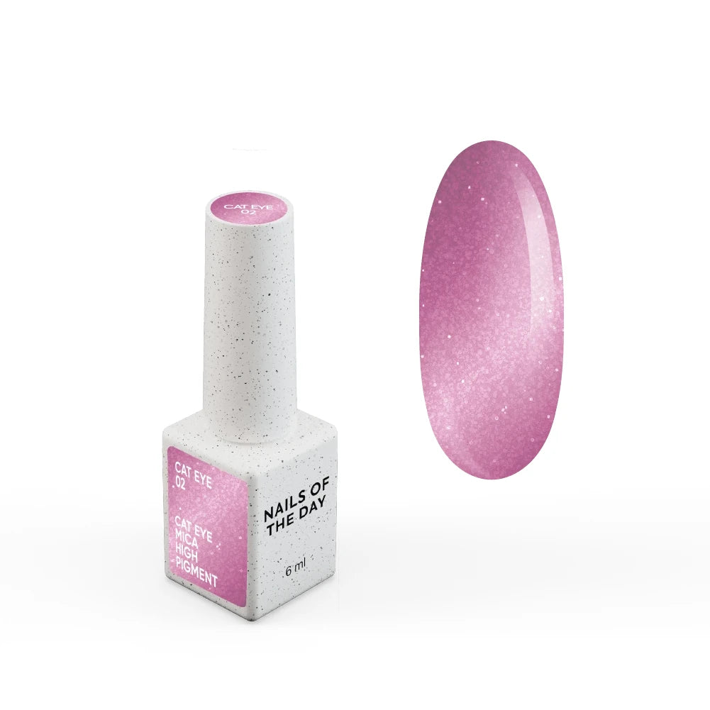 NAILSOFTHEDAY Gel Polish Cat Eye 02 – Rosafarbener Cat-Eye Gel-Lack mit feiner Folie und leicht reflektierendem Effekt, sanfter Glanz, 6 ml
