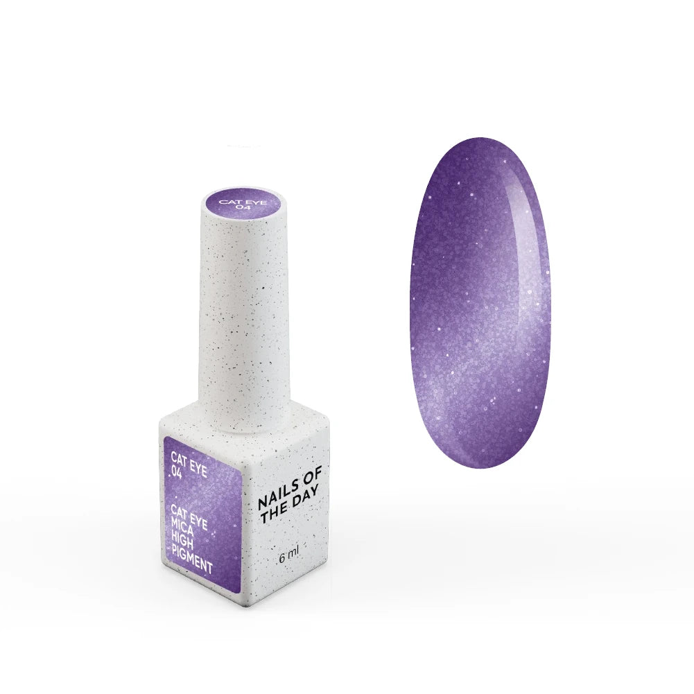 NAILSOFTHEDAY Gel Polish Cat Eye 04 – Dunkelvioletter Cat-Eye Gel-Lack mit feiner Folie und leicht reflektierendem Effekt, starke Pigmentierung, 6 ml