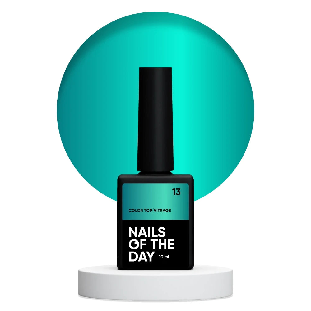 NAILSOFTHEDAY Color Top/Vitrage 13 – halbtransparenter tiefblauer Meeres-Vitrage-Topcoat, 10ml
