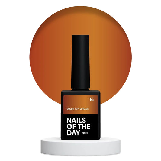 NAILSOFTHEDAY Color Top/Vitrage 14 – полупрозрачный карамельный витражный топ, 10мл