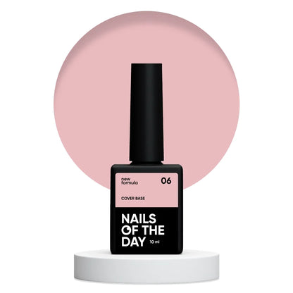 Nailsoftheday Cover base NEW Formula 06 - нюдово-персиковое камуфлирующее базовое покрытие для ногтей, 10 мл
