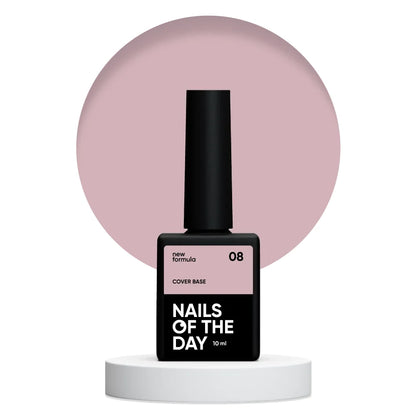 Nailsoftheday Cover base NEW Formula 08 - камуфлирующее базовое покрытие для ногтей цветом капучино, 10 мл