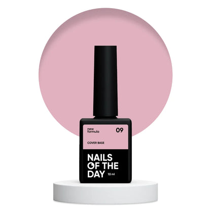Nailsoftheday Cover base NEW Formula 09 - камуфлирующее базовое покрытие для ногтей цветом современного нюда, 10 мл