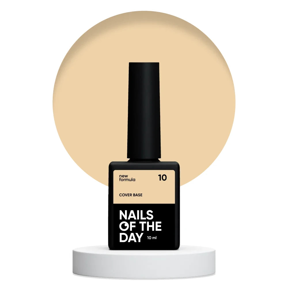 Nailsoftheday Cover base NEW Formula 10 - Pfirsich Camouflage Unterlack für Nägel, 10 ml