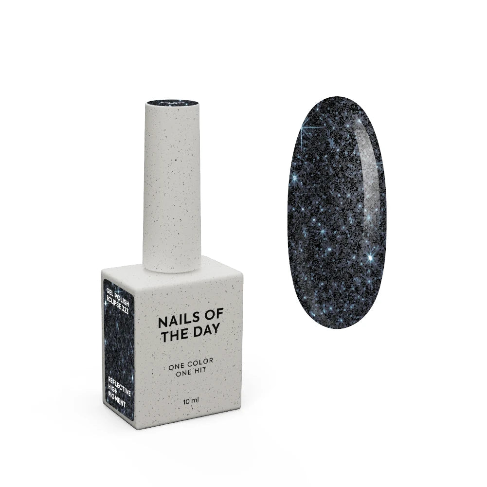 NAILSOFTHEDAY Gel Polish Eclipse 10 ml – Schwarz-Blauer Lichtreflektierender Gellack für Nägel