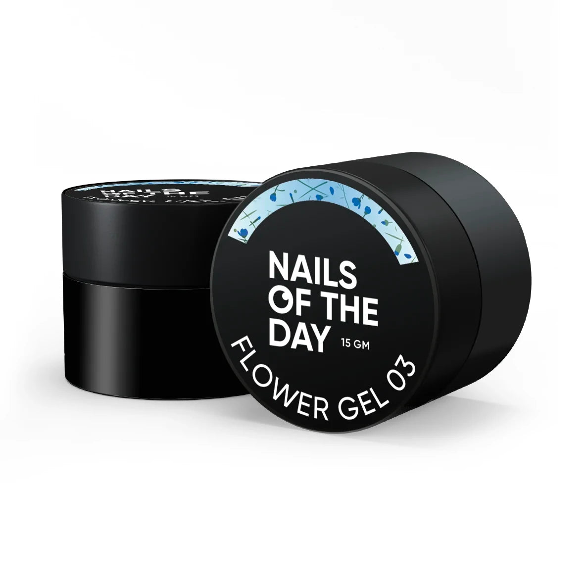 NAILSOFTHEDAY Aufbaugel Flower 03 - blau mit Trockenblumen 15ml