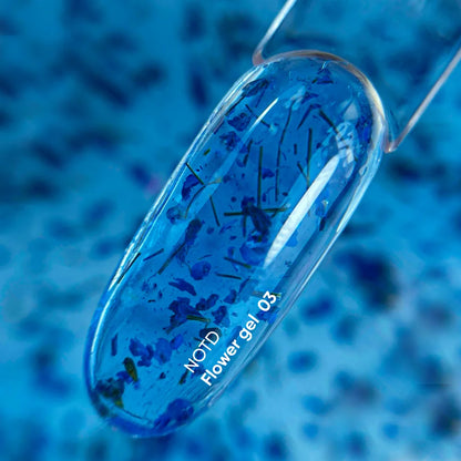 NAILSOFTHEDAY Build gel Flower 03 - голубой с сухоцветами, 15мл