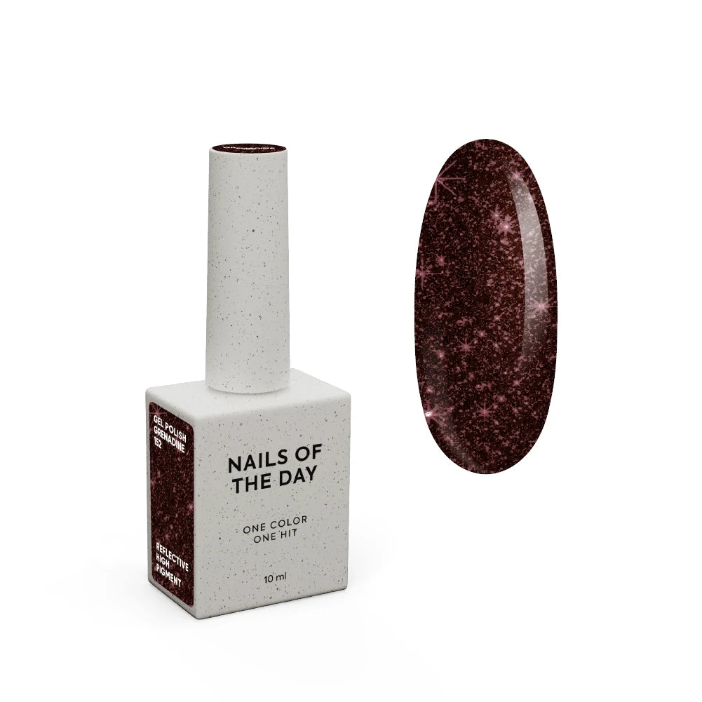 NAILSOFTHENIGHT Grenadine gel polish - weinrot reflektierender Gel-Lack für Nägel, 10ml