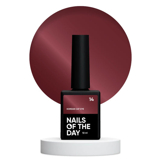 NAILSOFTHEDAY Korean cat eye 14 – красный гель-лак с эффектом “кошачий глаз”, 10мл