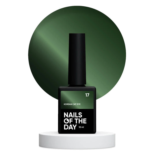 NAILSOFTHEDAY Korean cat eye 17 – зелёный гель-лак с эффектом “кошачий глаз”, 10мл