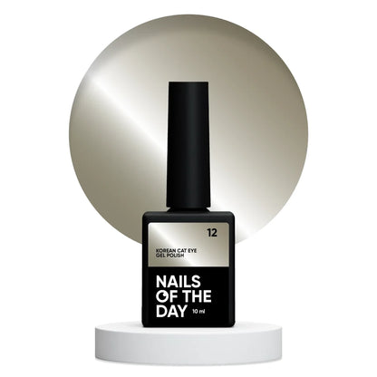 NAILSOFTHEDAY Korean cat eye 12 – холодный бежевый гель-лак с эффектом “кошачий глаз”, 10мл