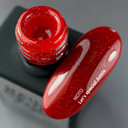 NAILSOFTHEDAY Let's special Adele - красный с шиммером гель лак для ногтей, перекрывающий в один слой, 10мл