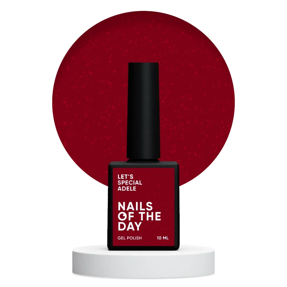 NAILSOFTHEDAY Let's special Adele - Rot mit Schimmer Gellack für Nägel, der in einer Schicht deckt, 10ml