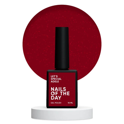 NAILSOFTHEDAY Let's special Adele - красный с шиммером гель лак для ногтей, перекрывающий в один слой, 10мл