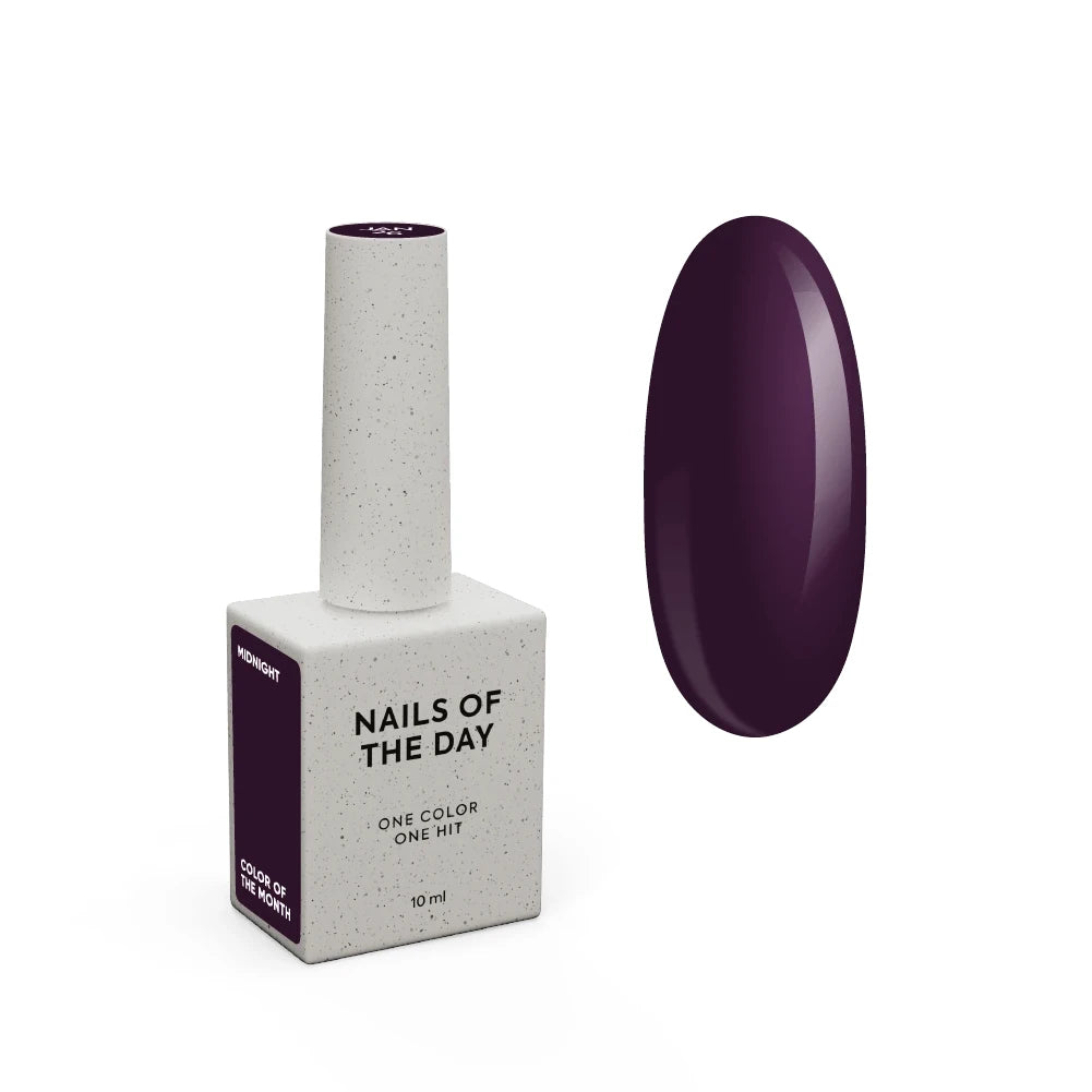 NAILSOFTHEDAY Color of the Month January 2026 Midnight – Satter Pflaumen-Gel-Lack, Trendfarbe des Monats, limitierte Edition, 10 ml