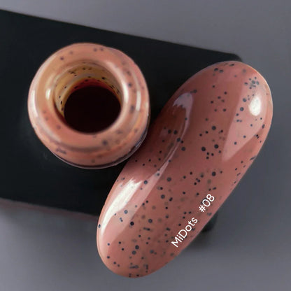 NAILSOFTHEDAY MiDots Gel Polish 08 – кирпичный гель-лак с черными точками, 10 мл