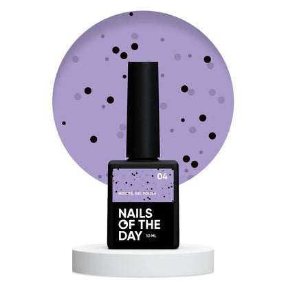 NAILSOFTHEDAY MiDots Gel Polish 04 – hell-lila Gel-Lack mit schwarzen Punkten, 10 ml