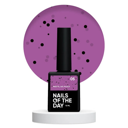 NAILSOFTHEDAY MiDots Gel Polish 05 – himbeerfarbener Gel-Lack mit schwarzen Punkten, 10 ml