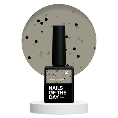 NAILSOFTHEDAY MiDots Gel Polish 07 – milchig-pistazienfarbener Gel-Lack mit schwarzen Punkten, 10 ml