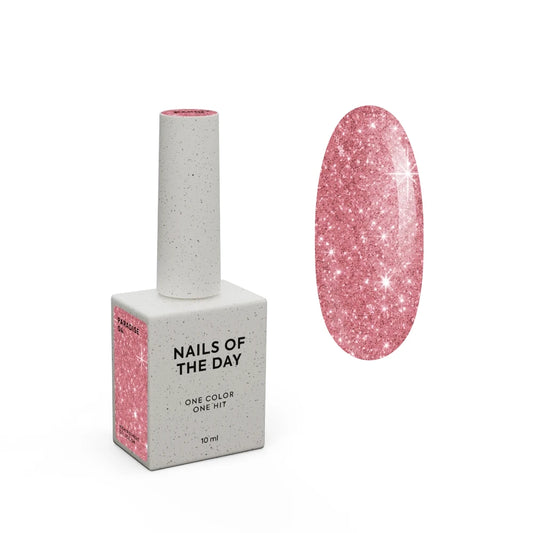 NAILSOFTHEDAY Gel polish Paradise 04 — Gellack Korall-Pink mit Glitter, 10 ml | Ohne TPO