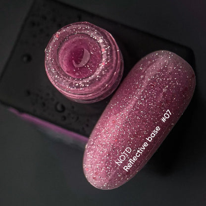 NAILSOFTHENIGHT Reflective base 07 - Camouflage Reflektierende Base mit Schimmer (leuchtendes Rosa), 10ml