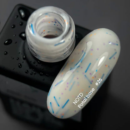 NAILSOFTHEDAY Potal Base 26 - ванильно-молочная база с неоновыми блестками, 10мл