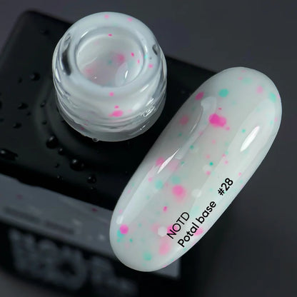 NAILSOFTHEDAY Potal Base 28 - молочная база с неоновыми блестками, 10мл
