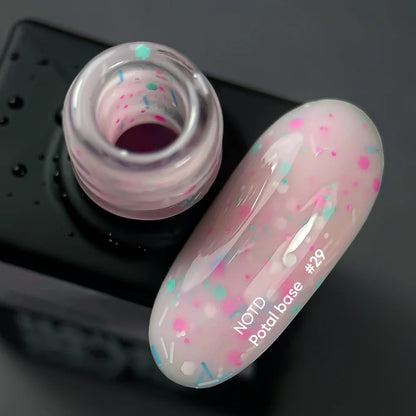NAILSOFTHEDAY Potal Base 29 - молочно-розовая база с неоновыми блестками, 10мл