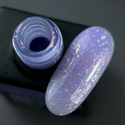 NAILSOFTHEDAY Potal Base 20 - нежно-лиловая база с голографик стильной поталью, 10мл
