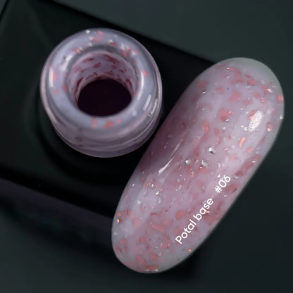 NAILSOFTHEDAY Potal Base 06 - бледно-розовая база с медной поталью, 10мл