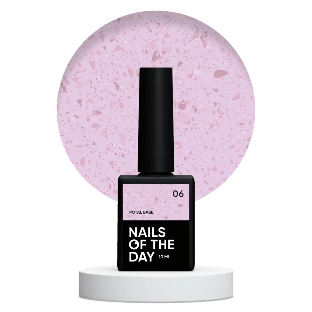 NAILSOFTHEDAY Potal Base 06 - бледно-розовая база с медной поталью, 10мл