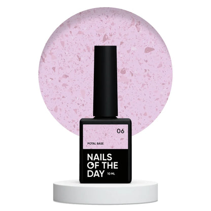NAILSOFTHEDAY Potal Base 06 - бледно-розовая база с медной поталью, 10мл