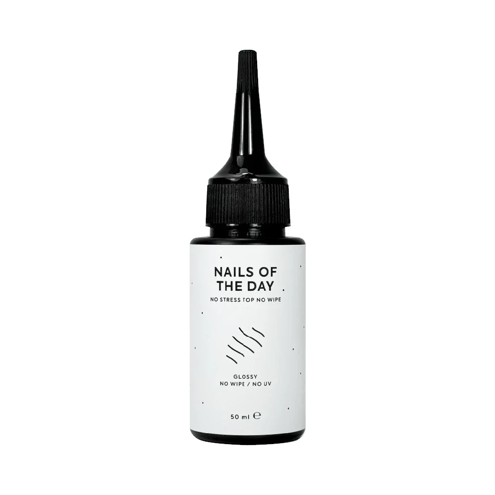NAILSOFTHEDAY No stress top no wipe - glänzender top ohne Schwitzschicht und ohne UV-Filter, ANTI-SCRATCH top, 50ml (refill)