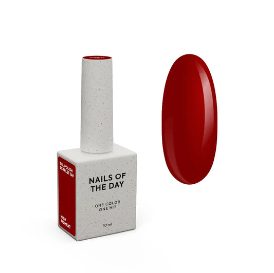NAILSOFTHEDAY Let's special Scarlet - rot-karminroter Gellack für Nägel, der in einer Schicht deckt, 10ml